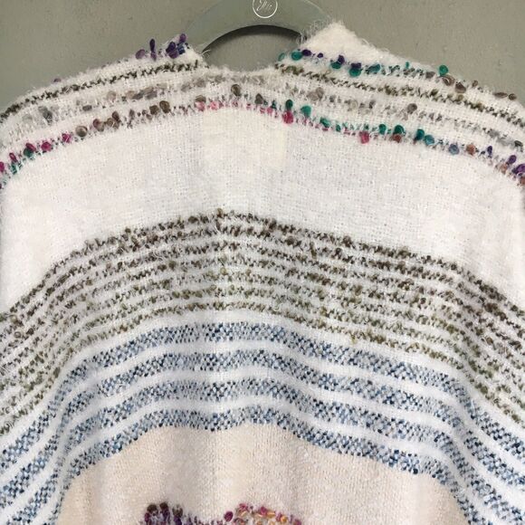 Anthropologie Fringe Kimono Cardigan Sweater OS Open Front Shunky Oversize Boho - Picture 15 of 16